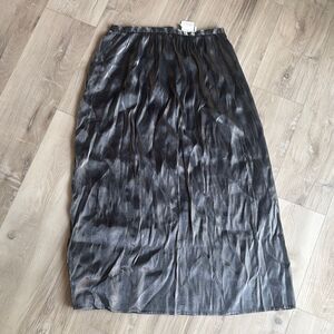 Vintage 90’s Brannan Studio Elegant Gray Metallic Shimmer Skirt Size 12